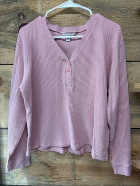 Garnet Hill Waffle V-Neck Henley